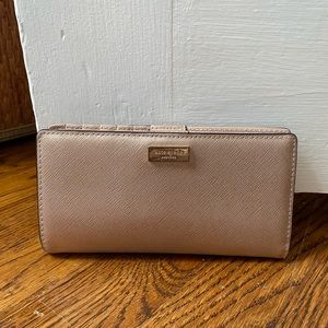 Cream shimmer Kate Spade snap closure wallet